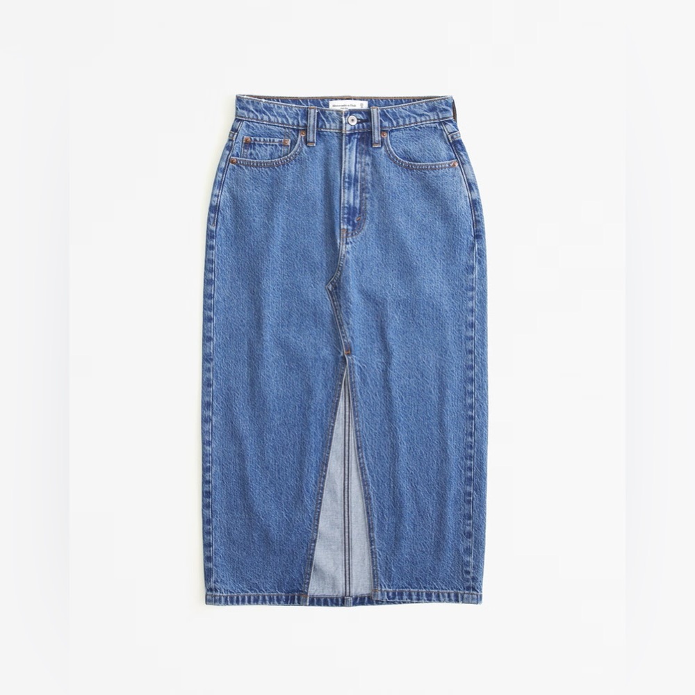 Abercrombie & Fitch Denim Midi Skirt